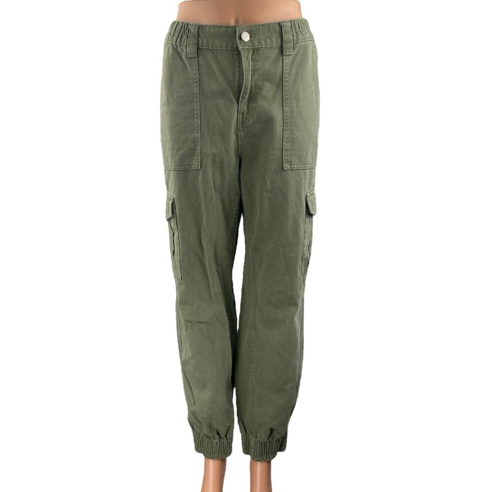 Clockhouse Women's Green High Waisted Tapered Jogger Cargo Pants Size US 8